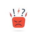 Angry and hate icon. Difficult, bad customer. Negative opinion and experience from client. Unhappy mood on face. Concern, furious