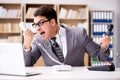 The angry helpdesk operator yelling in office Royalty Free Stock Photo