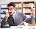 Angry helpdesk operator yelling in office Royalty Free Stock Photo