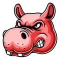 Angry Hippo Head Mascot Logo Illustration Royalty Free Stock Photo