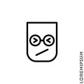 Angry and Holding Temper Emoticon Icon Vector Illustration. Outline Style. Confounded Emoji Emoticon Icon / Vector - In Line Royalty Free Stock Photo