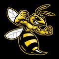 Angry hornet wasp mascot Royalty Free Stock Photo