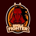 angry horse head mascot e-sports logo illustration cartoon style