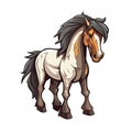 Angry Horse Sticker On Isolated Tansparent Background, Png, Logo. Generative AI