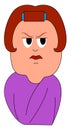 Angry housewife, illustration, vector