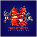 Angry hydrant department firefighter logo cartoon illustrations