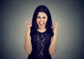 Angry hysterical young woman screaming Royalty Free Stock Photo