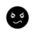 Black solid icon for Angry, irritable and emotion