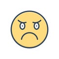 Color illustration icon for Angry, ireful and grumpy Royalty Free Stock Photo