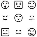 Angry icon set Royalty Free Stock Photo