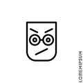 Angry icon vector. Furious Face Emoticon Icon Vector Illustration. Outline Royalty Free Stock Photo