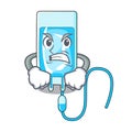 Angry infussion bottle mascot cartoon Royalty Free Stock Photo