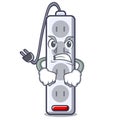 Angry isolated power strip with the mascot Royalty Free Stock Photo