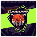 Angry jaguar leopard mascot esport logo designs Royalty Free Stock Photo