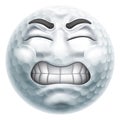 Angry Mad Golf Ball Hate Emoticon Cartoon Face