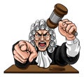 Angry Judge Cartoon Character Royalty Free Stock Photo