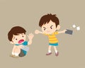 angry kid addicted mobile phone