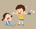 angry kid addicted mobile phone