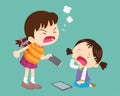 angry kid addicted mobile phone