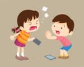 angry kid addicted Smart phone