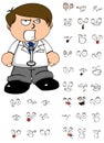 Angry kid doctor cartoon expresion set