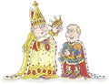 Angry king and a bishop at a coronation