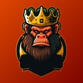 Angry King gorilla, esports mascot designs, gaming logo template, illustration Royalty Free Stock Photo