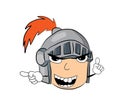 Angry knight head cartoon