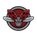 Angry lady bugs mascot logo