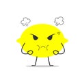 Angry lemon simple clean cartoon illustration