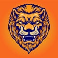 Angry Lion Head Mascot Logo Isolated Royalty Free Stock Photo