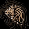 Angry lion head mascot logo vector image Royalty Free Stock Photo