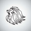 Angry Lion Head Roaring Logo Mascot Design Vector Royalty Free Stock Photo