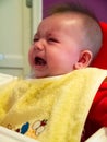 Angry little baby crying Royalty Free Stock Photo