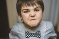 Angry little boy glaring at the camera Royalty Free Stock Photo