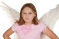 Angry little fairy angel girl Royalty Free Stock Photo