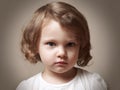 Angry little kid girl portrait Royalty Free Stock Photo