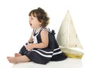 Angry Little Sailor Girl Royalty Free Stock Photo