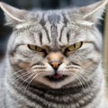 angry looking cat with fierce stare