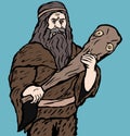 caveman with wooden club