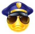 Angry Policeman Emoticon Emoji Face Cartoon Icon Royalty Free Stock Photo