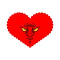Angry love. Evil heart. Dissatisfied amur. Vector illustration Royalty Free Stock Photo