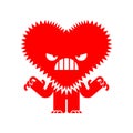 Angry love isolated. furious heart. vector illustration