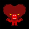 Angry love isolated. furious heart. vector illustration