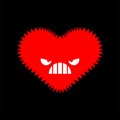 Angry love isolated. furious heart. vector illustration