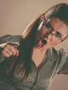 Angry mad bossy businesswoman being furious Royalty Free Stock Photo
