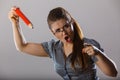 Angry mad bossy businesswoman being furious Royalty Free Stock Photo