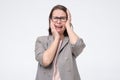 Angry mad crazy woman screaming out having a panic attack Royalty Free Stock Photo