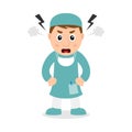 Angry Male Surgeon Cartoon Character