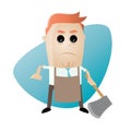 Angry man with apron and hatchet